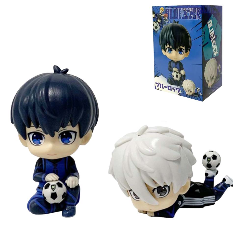 Blue Lock Kawaii Nagi Yisagi Isagi Yoichi Zittend Actiefiguur Pop Tafelmodel Anime Periferie Creatief Verjaardagscadeau Speelgoed