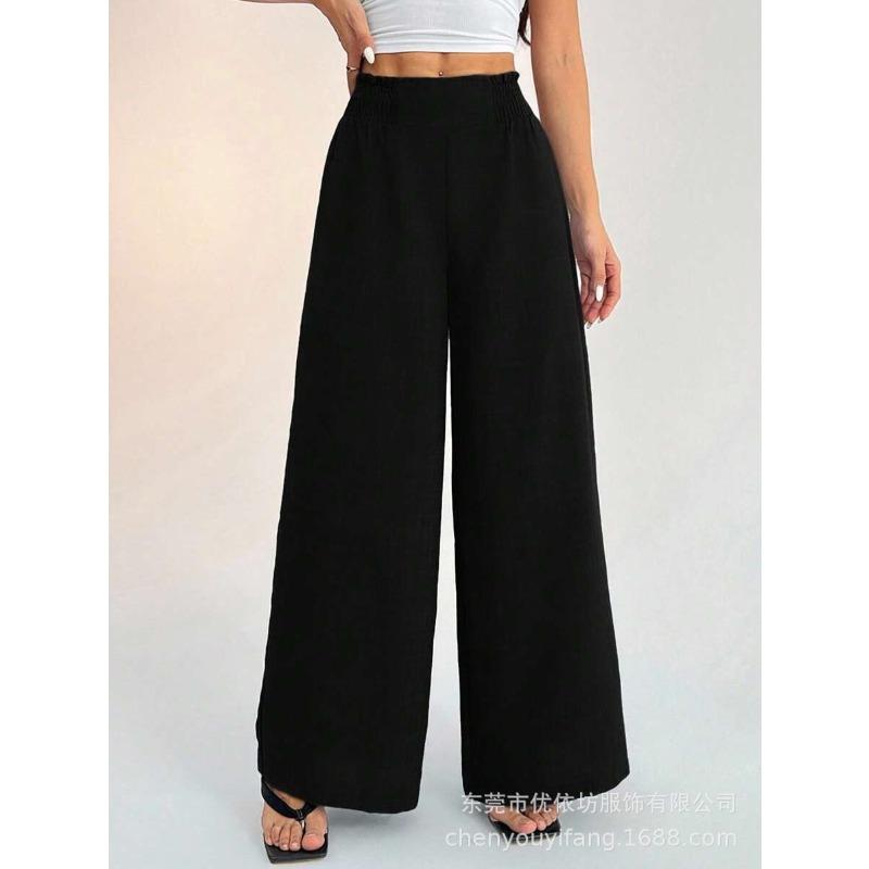 BITCED Women's Fashion Casual Solid Color Print Pants & Capris