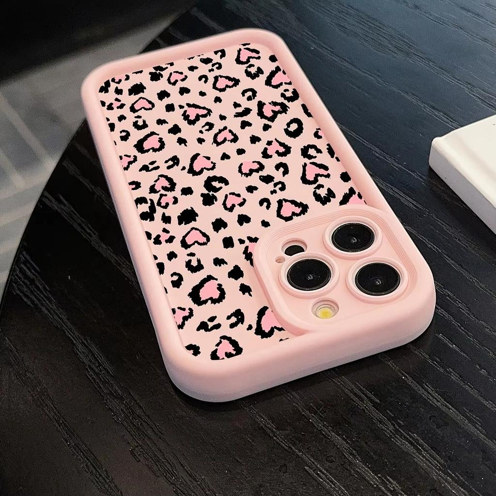 Pink Leopard High Bamboo Phone Case For iPhone 16 Pro Max XS X XR 16e 11 12 13 14 15 7 8 Plus SE 2022 Shockproof Soft TPU Cover