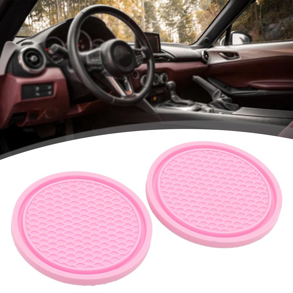 Soft and Flexible 2Pcs Car Cup Coaster Texture Soft Glue Anti slip Holder