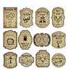 12PCS/Set Halloween Wine Labels Witch Bottle Stickers Horror Gothic Vintage Potion Decals Halloween Party Decor Party Supplies