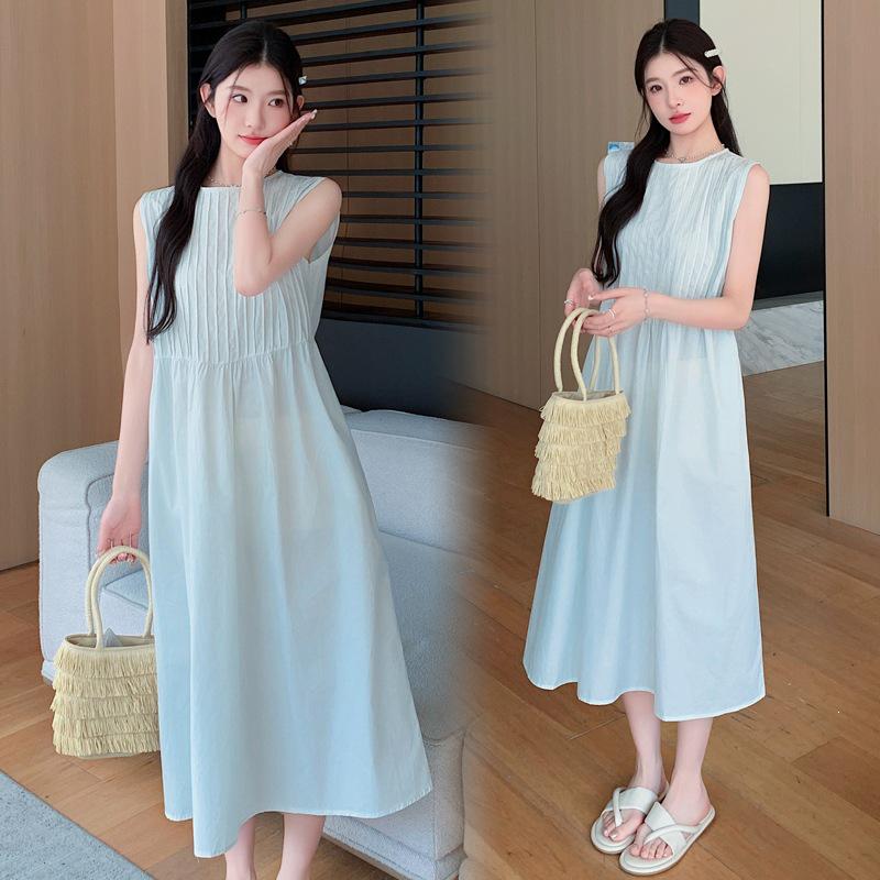 2026 Korean Style Sleeveless Tummy-Covering Long Dress