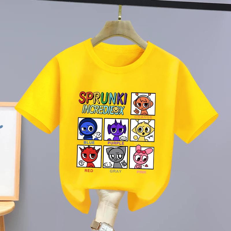 Pure Cotton Rhythm Box Children's Short-sleeved T-shirt Summer New Girls' Half-sleeved Sprunki Boys' Top