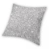Silber funkelnder quadratischer Kissenbezug, Polyester-Leinen-Samt, kreativer Reißverschluss, dekorativer Kissenbezug, Raumkissenbezug