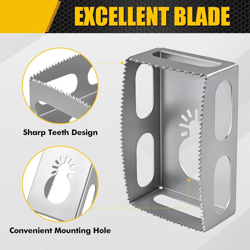 Square Slot Cutter Compatible for Dewalt 20V&Milwukee M18 Oscillating Multi-Tool to Cut-in Single Gang Wall Boxes,Outlet Cutter Drywall Carving Tool