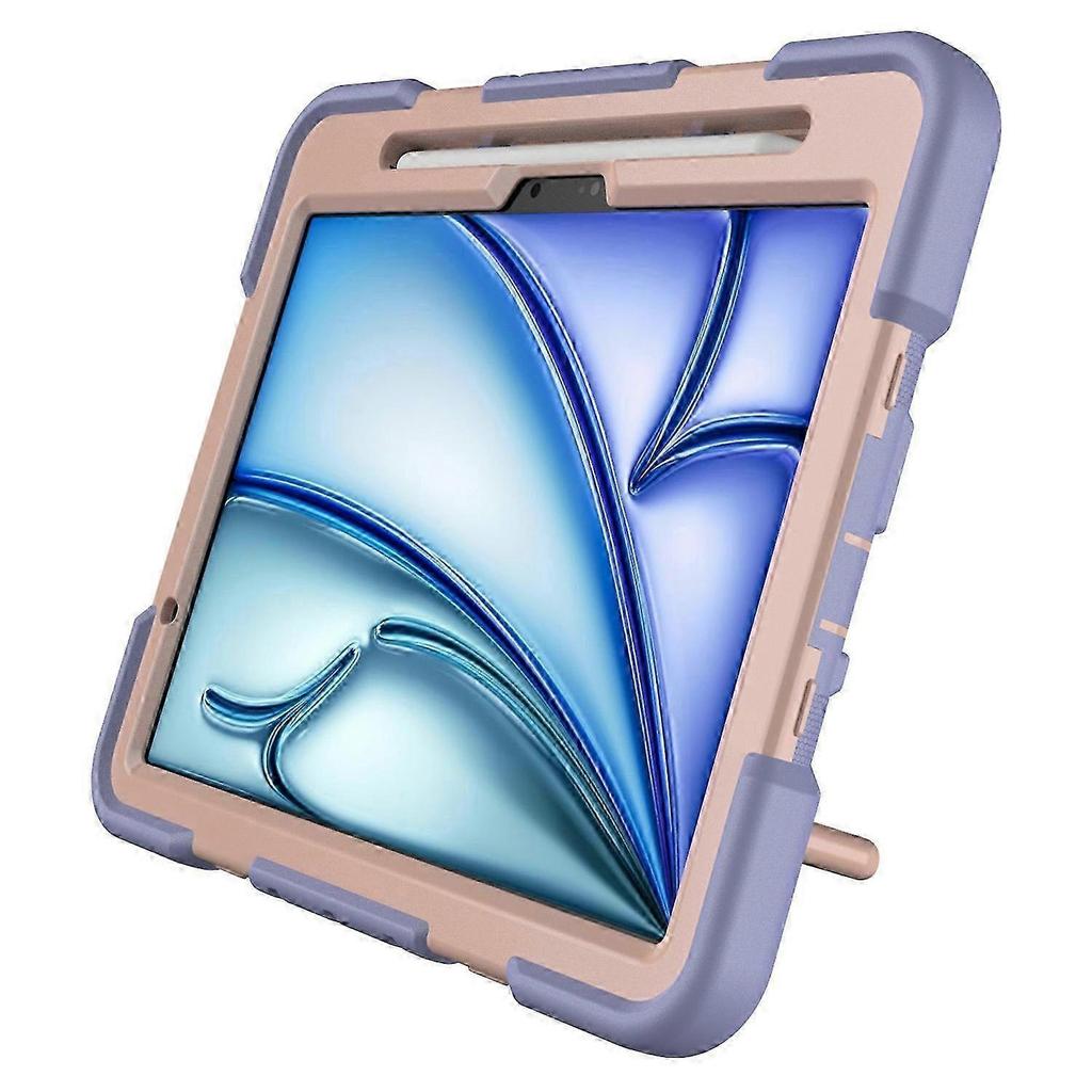Case for Tablet with Hand Grip and Kickstand Compatible with iPad Air 11 (2024) Made of PC and Silicone