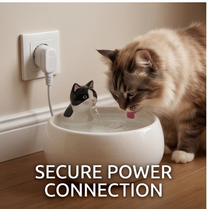 Ceramic Automatic Pet Water Fountain, 1L/1.5L Filtered Circulating Bowl for Cats & Dogs, Durable Easy-Clean for Indoor Home Use