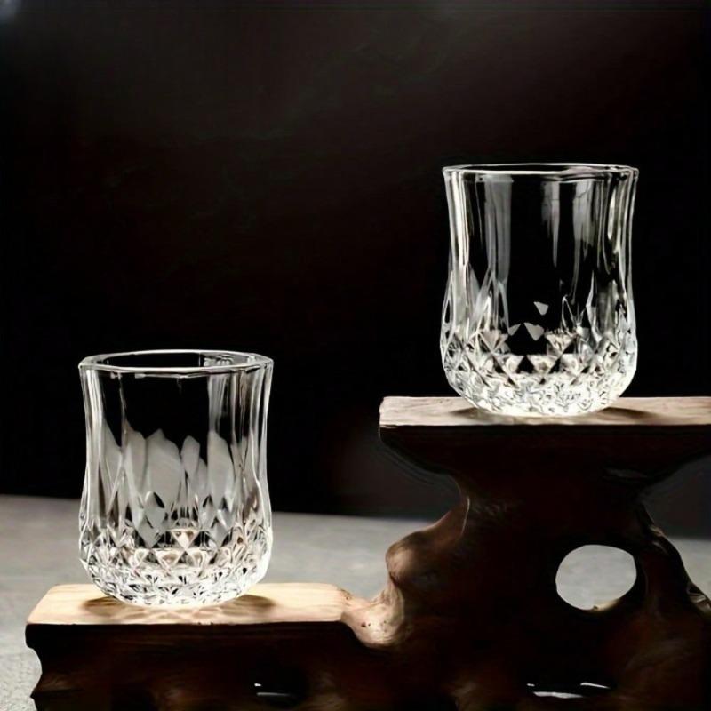 50ml sklenice z broušeného křišťálového skla, opakovaně použitelná, vhodná na whisky a likéry, skleněné nádobí, pro domácí bar, KTV
