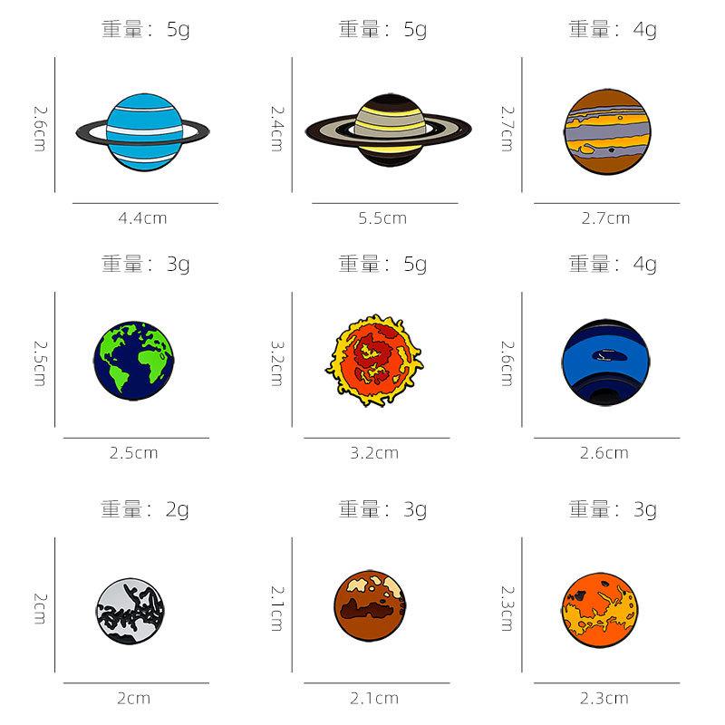 Interstellar Galaxy Series Badge Solar System Eight Planets Shape Universe Theme Brooch Clothes Accessories