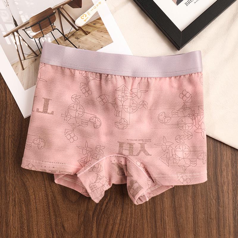 

Женские хлопковые трусы-боксеры - Модное принтованное спортивное нижнее белье для студенток, Безопасный дизайн против оголения 2XL розовый