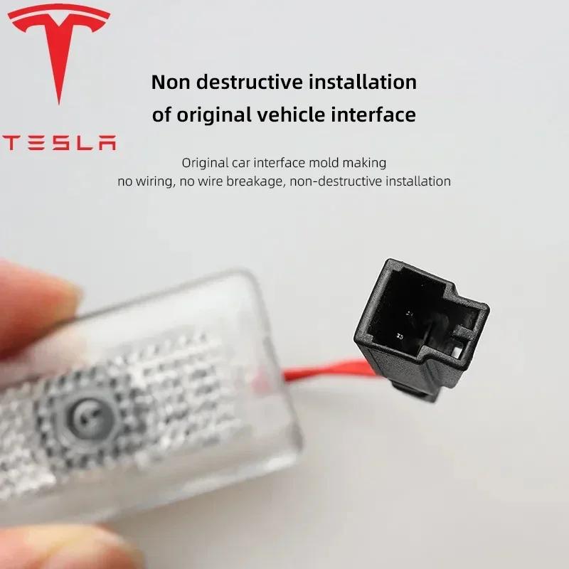 Car Sticker Tesla Tesla 2Pcs Car Door Projector Welcome Lights Accessories For Tesla Model 3 S X Y Cybertruck Roadster SpaceX Ca