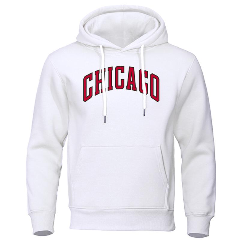 Chicago Basketball Uniform Straße Gedruckt Hoodie Männer Persönlichkeit Lose Kleidung Tasche Pullover Mit Kapuze Weiche Bequeme Hoody