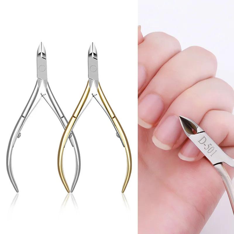 

1pc Professional Cuticle Cutter Nail Nippers Scissors Manicure Pusher Pedicure Tong Dead Skin Remover Nail Cuticle Regrowth Tool золотой
