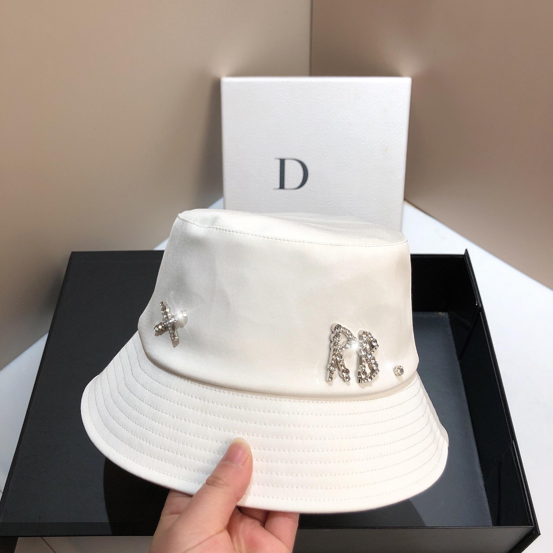 Super Shiny Rhinestone Letter Bucket Hat Fisherman Hat Luxury Ladies Spring Summer Fashion Beach Sun Hat Bob Panama adjust 55-59cm
