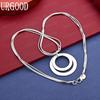 925 Sterling Silver Double-Layer Circular Snake Bone Necklace - Banquet Gift Jewelry