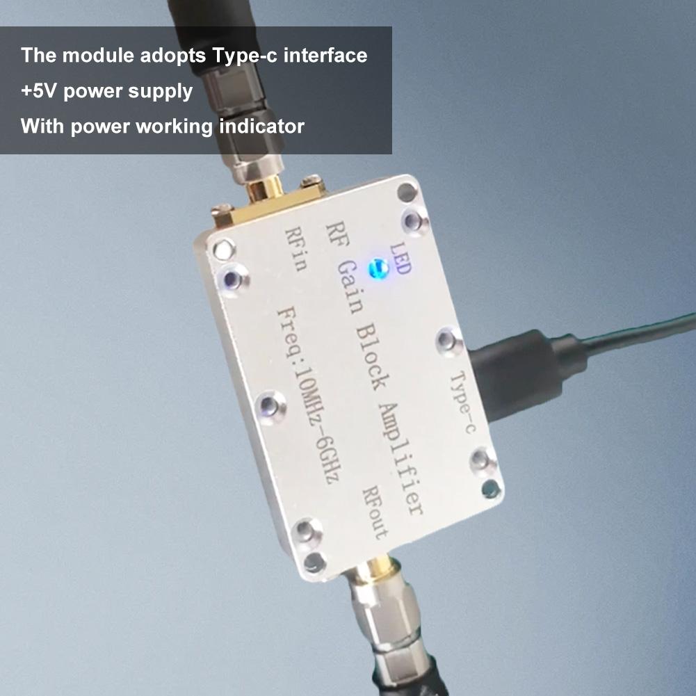 10MHZ-6GHz LNA High Flatness Receiver Amplifier with SMA RF Drive RF Amplifier Drone Image Transmission Hackrf One GPS Radio FM