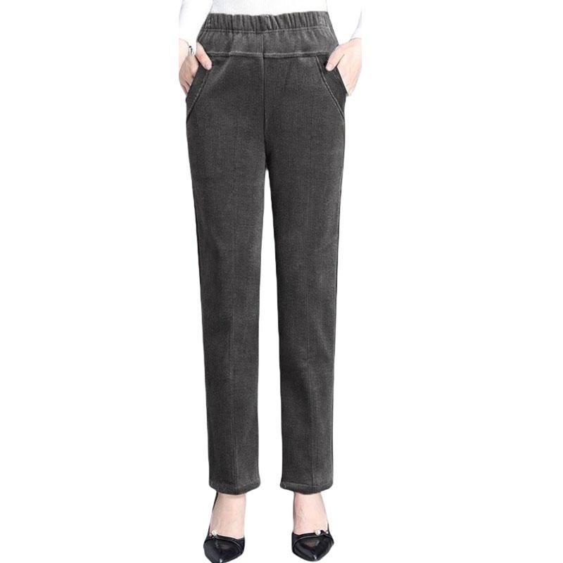 Plush Thick Casual Pants Pencil Pants Women's Corduroy Warm High Waist Pants Autumn Winter Leggings Pants Trousers Women