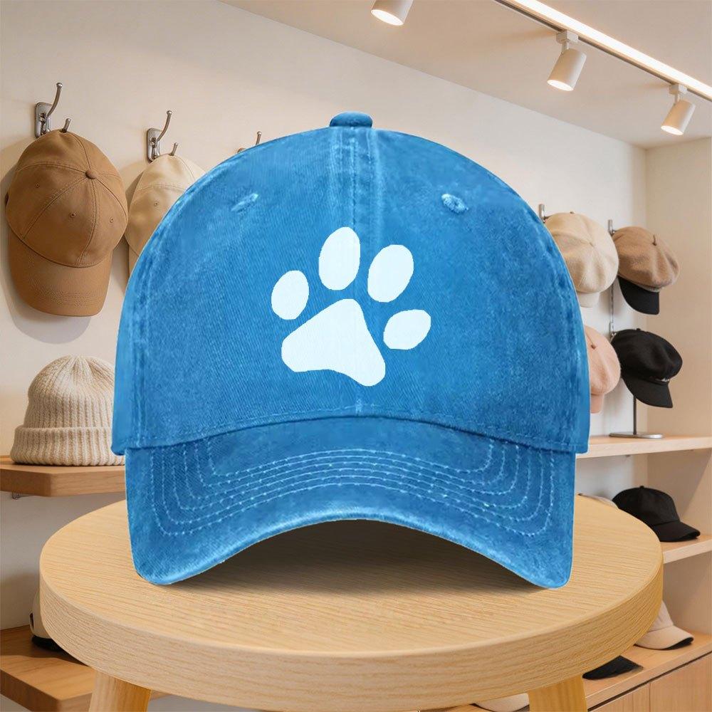 Mens Baseball Cap with Paw Print Versatile and Stylish Casual Hat Adjustable for Spring and Autumn Outings Travel Beach V
