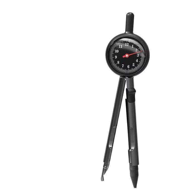 Professional Drawing Set: Black Metal Compass with Replacement Lead and Ruler for Creative Circles and Student Exams.