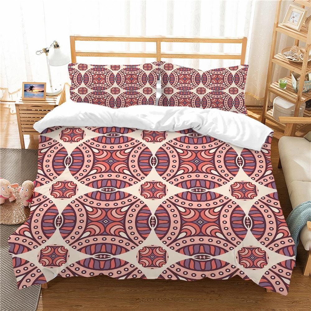 Bohemian Floral King Queen Duvet Cover Boho Mandala Cashew Flowers Bedding Set Exotic Tribe Style 2/3pcs Polyester Quilt Cover