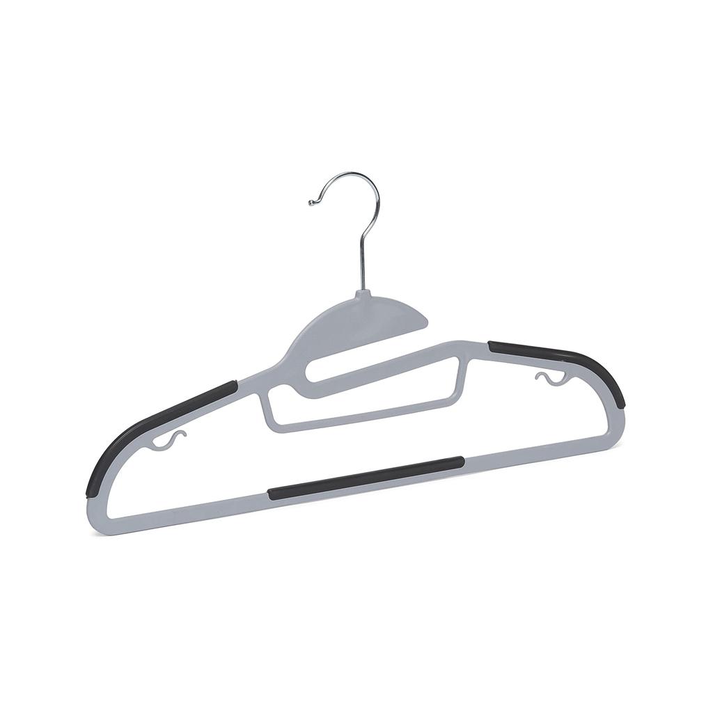 Amazon Basics Hangers, 50-Pack, Non-Slip, Rubber-Coated, Gray