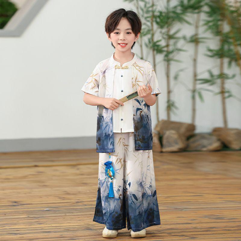 Children's Tang Suit Hanfu Performance Costume - Chinese Style Guzheng Attire for Kindergarten Boys & Girls