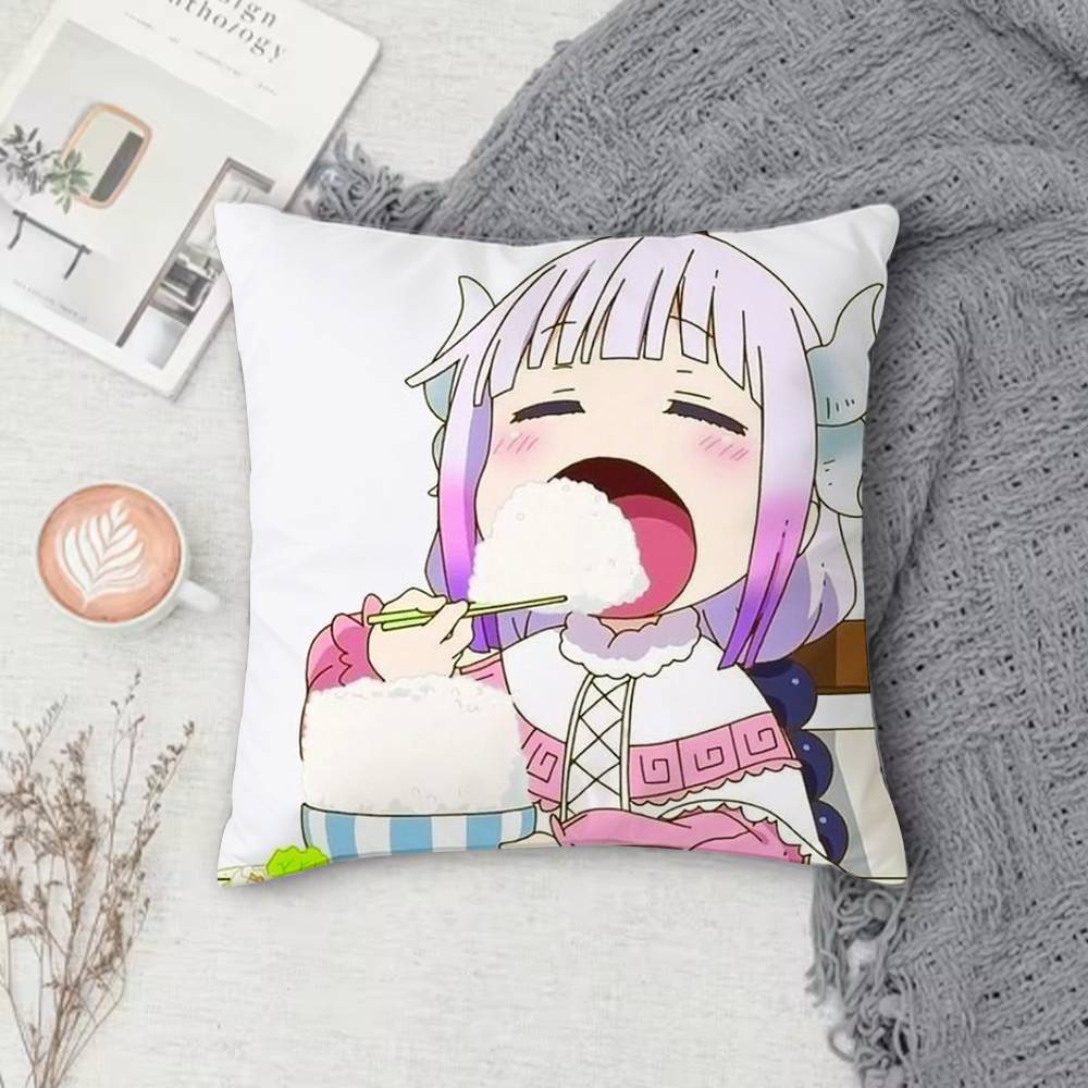 MMiss Kobayashis Dragon Maid Doublesided Printed Square Decorative Cushion Cover for Sofa Living Room Home Decor