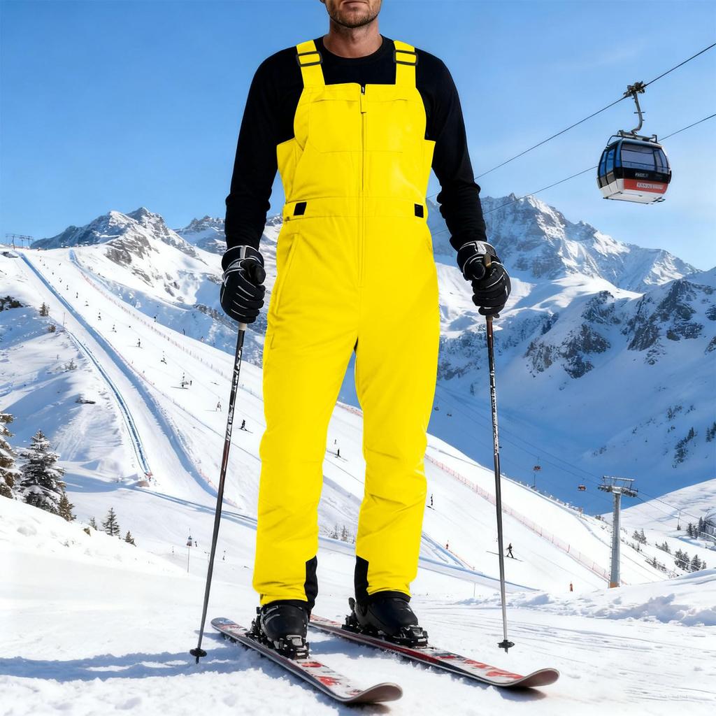 Damen Skihose Gefüttert Ski Latzhose Snowboardhose Verstellbarer Schultergurt Schneeanzug