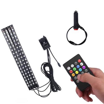 Interior LED Tape Light, Car Footlamp, Interior Decoration Light, Sound Reactive, 8 Colors, RGB,