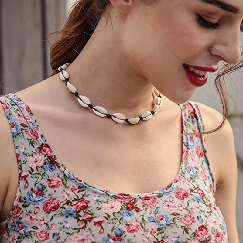Boho Conch Seashell Necklace Women Jewelry Aesthetic Summer Beach Shell Choker Cowrie Beaded Necklaces Handmade Collar Female