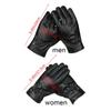 Autumn Winter Thick Touch Screen Gloves Sport Cycling Gloves PU Leather Mitts Full Finger Mittens