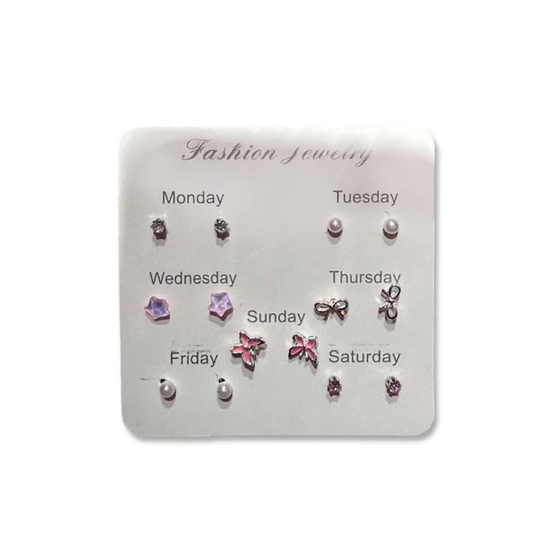 7 Paar Schmetterlings-Steckohrringe Exquisites Mini-Ohrringe-Set Weihnachtsgeschenk für Damen Mädchen Modeschmuck