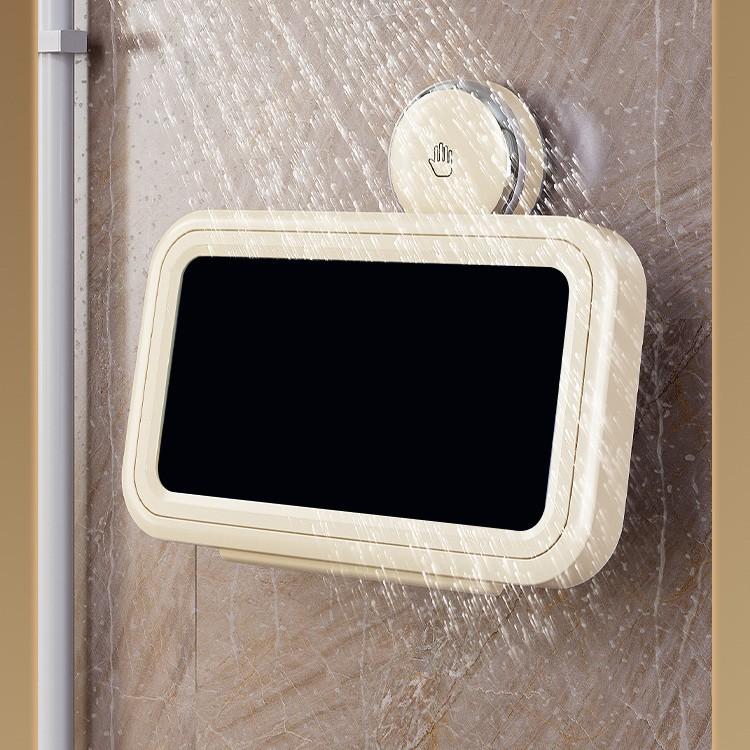 

Non Perforated Suction Cup Bathroom Phone Holder Waterproof Corner Bracket Wall Mounted Shower Storage Rack