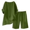 Women's Casual Pants Set Fashion Women's Shirt Soild Two Piece Set