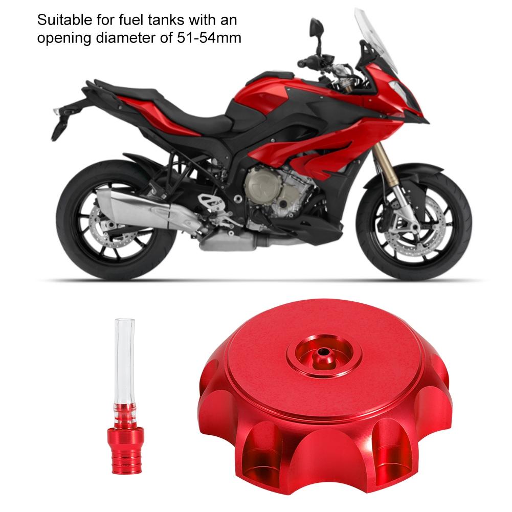 Motorcycle CNC Aluminum Gas Fuel Tank Cover Cap with Breather Vent (Red)