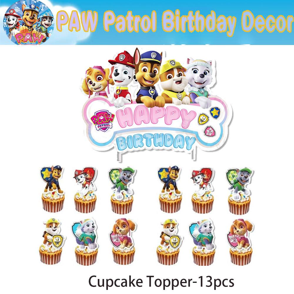 PAW Patrol Birth Date Decor Celebration Supplies Birth Date Celebration Disposable Tableware Collection Paper Board Napkin Balloon Infant Shower Decor