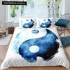 Yin Yang King Queen Duvet Cover Vintage Tai Chi Quilt Cover Divination Bedding Set Oriental Culture Polyester Comforter Cover