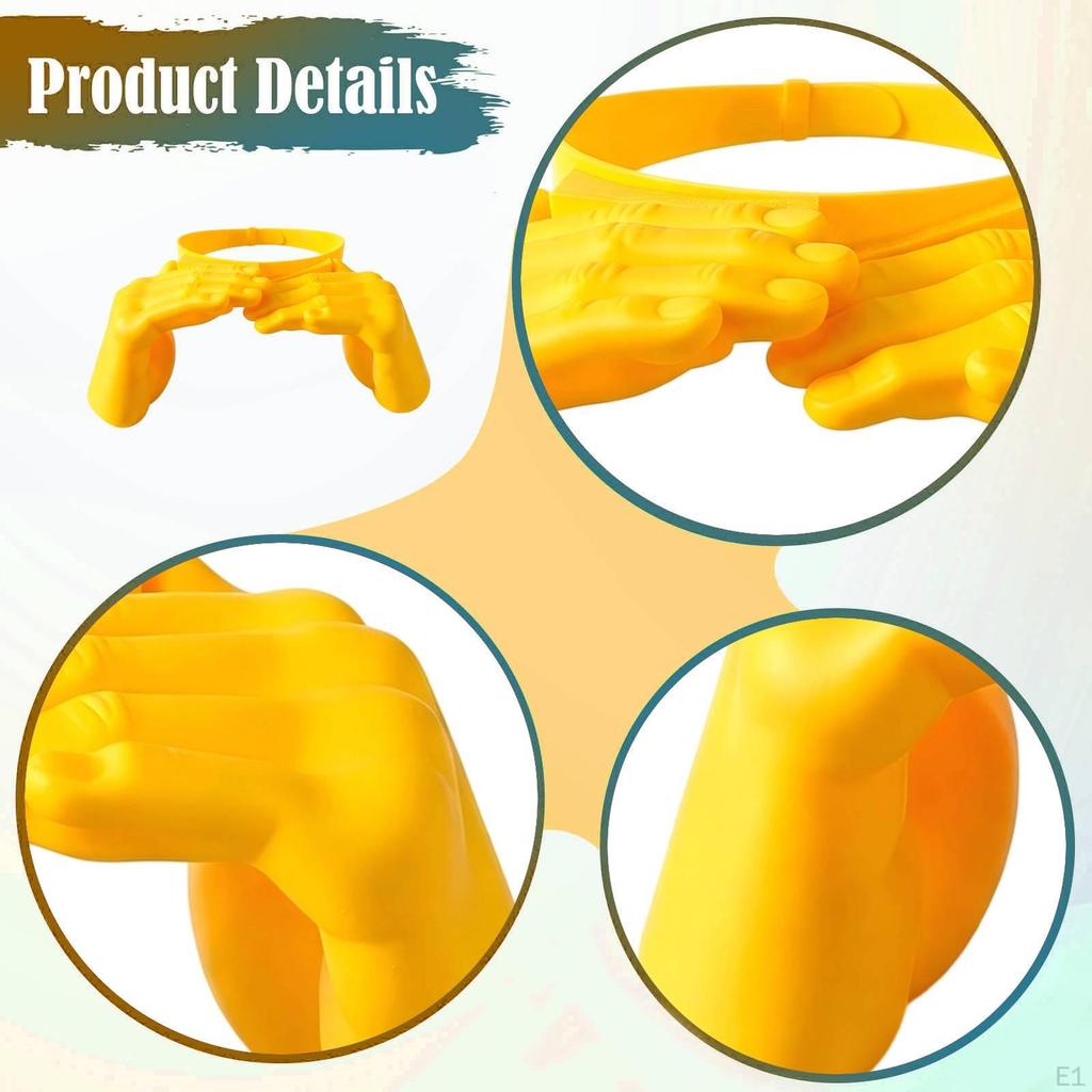 Hand Shaped Sun Hat Protector Unique Funny Headband for Pool Summer Festival Yellow