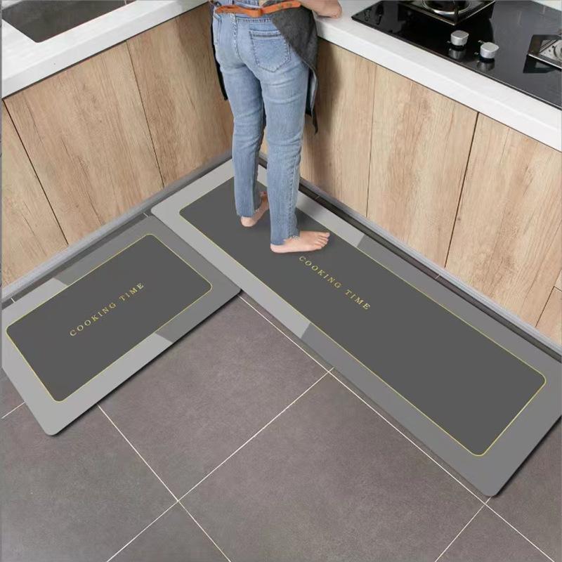 Morandi Style Square Kitchen Foot Pad Water Absorption Oil-absorbent Mat for Household Easy-to-make Soft Diatom Mud Floor Mat