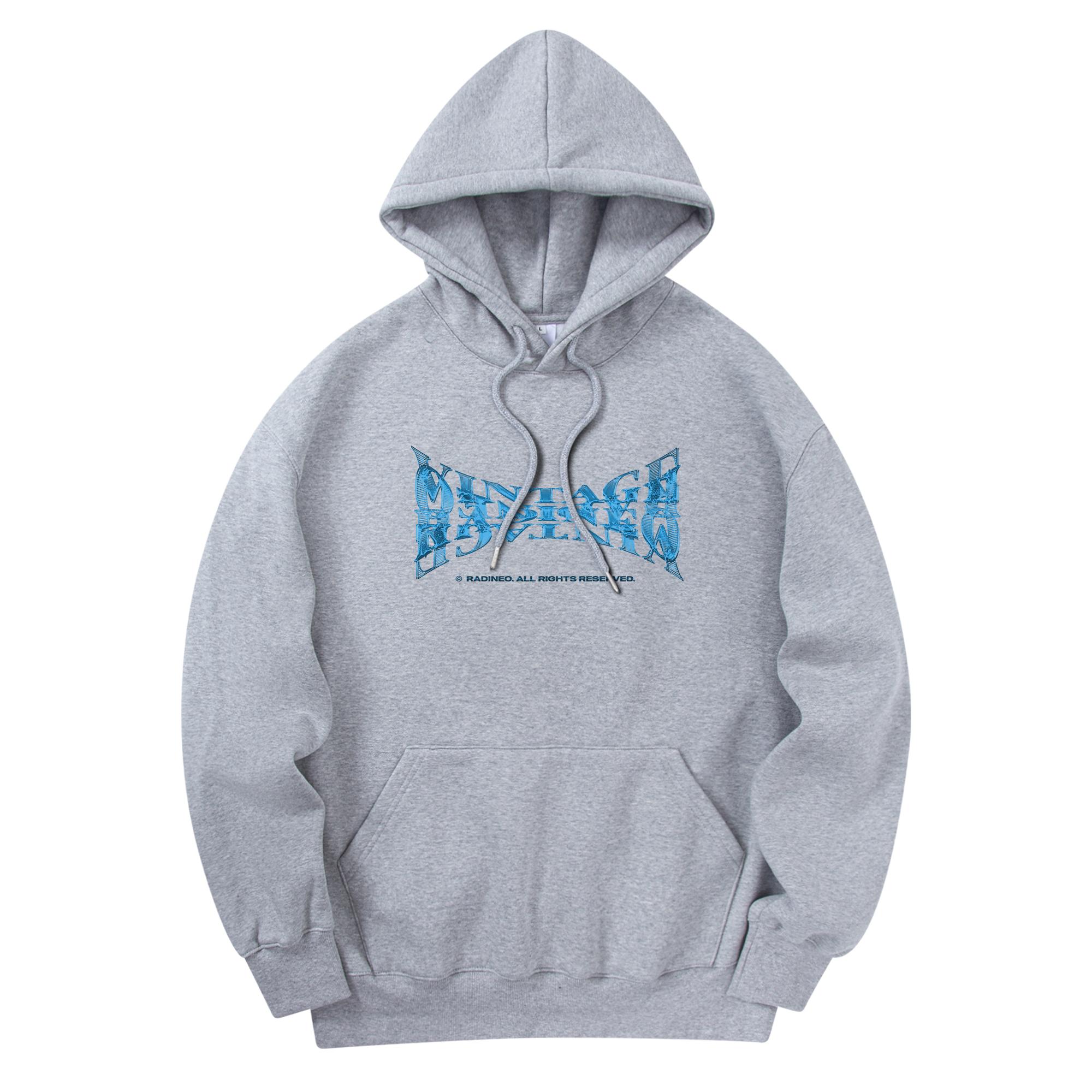 Radineo Vintage Wide Logo Hoodie Grey Xl