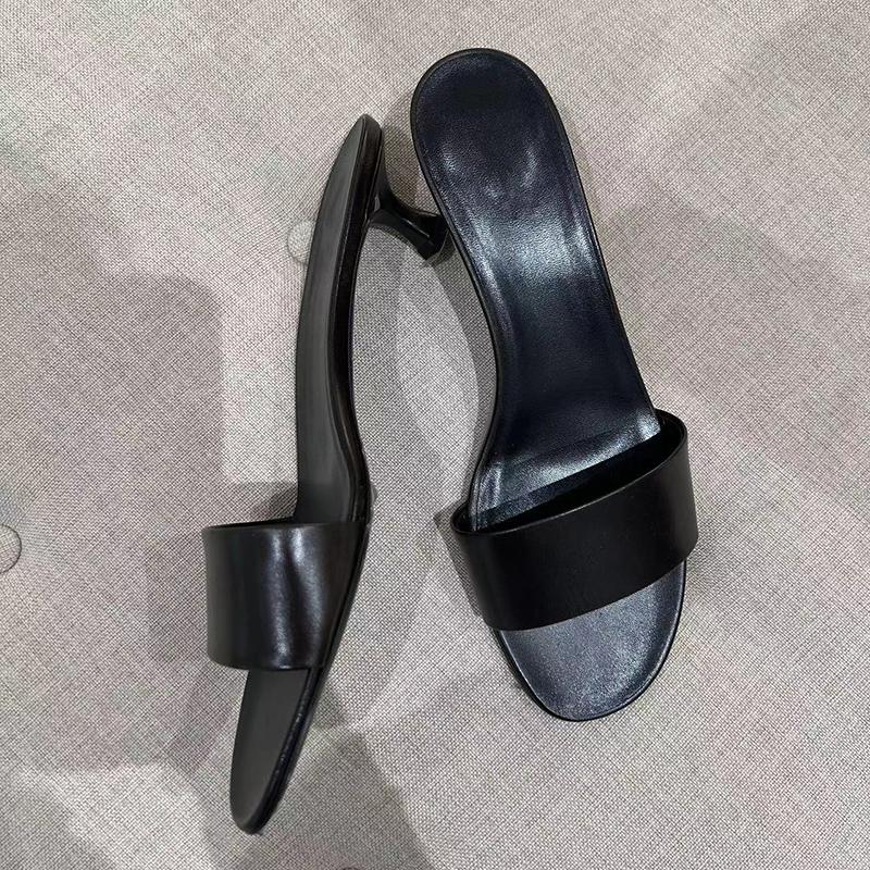 Summer Low Heel Slippers for Women Elegant Outdoor Open Toe Dress Shoes Street Style Ladies Slides