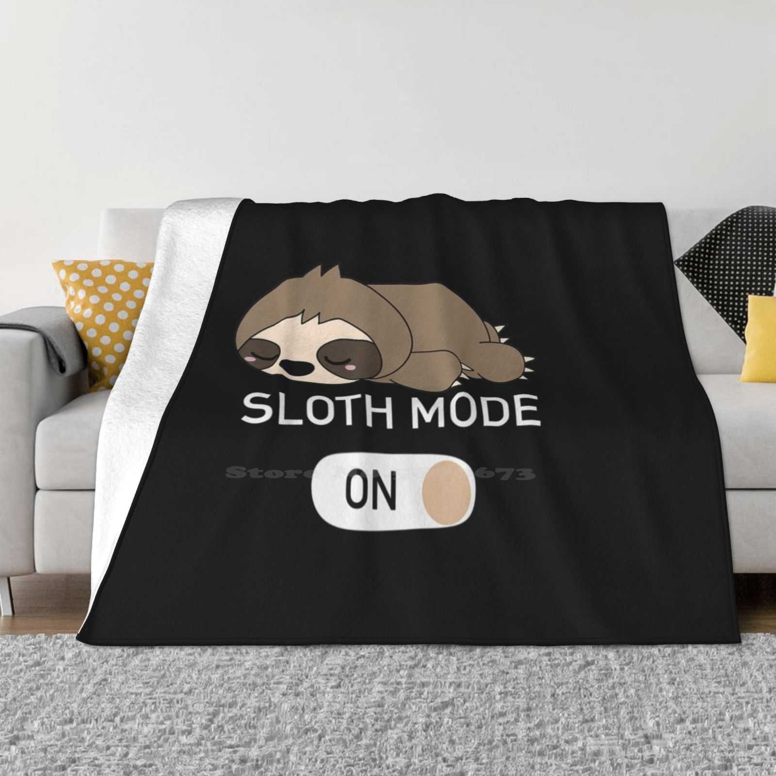 Sloth Mode New Selling Custom Print Flannel Soft Blanket Meme Sloth On Retro Sloth On Cute Sloth On Quotes Sloth On Vintage 30x40in
