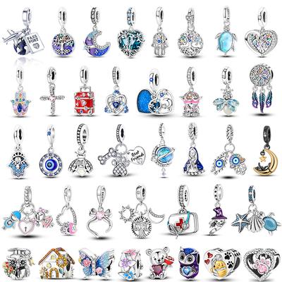 Fit Pendant Charms Copper Original Bracelet Luminous Seaturtle Blue Eyes Owl Charm Beads Diy Birthday Limit Jewelry