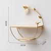 Golden Storage Rack Soft Decorative Wall Shelf Iron Wood Shelf Modern Wall Mounted Shelf For Commercial Places Balcony Bedroom