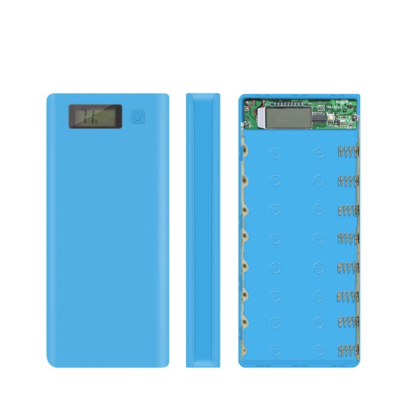 8-Cell Weld-Free Power Bank Kit with Dual Input and LCD Display
