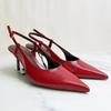 Summer High Heels Women Shoes Pointed Toe Elegant Red Patent Leather Slingbacks Trend Dress Party Stiletto  Sandals