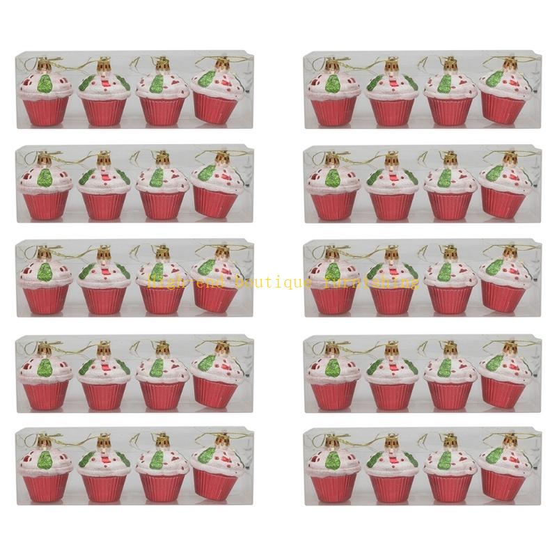 Festival Hanging Decoration Christmas Tree Hanging Ornament Festival Hanging Cake Props Christmas Tree Pendant 10Pack красный