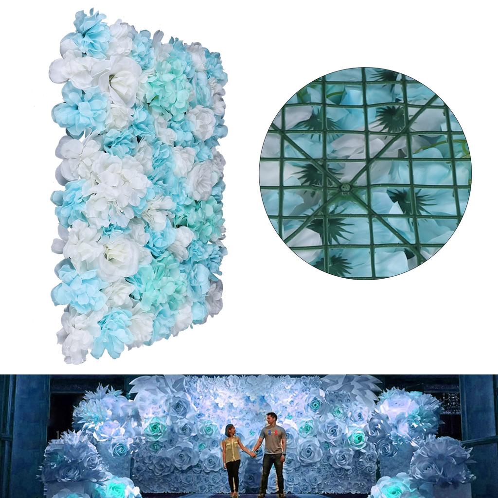 12-Pack Artificial Flower Wall Panels, Fake Flower Backdrop for Wedding Party Home Decor, Large Vintage Floral Panel Wall Decor