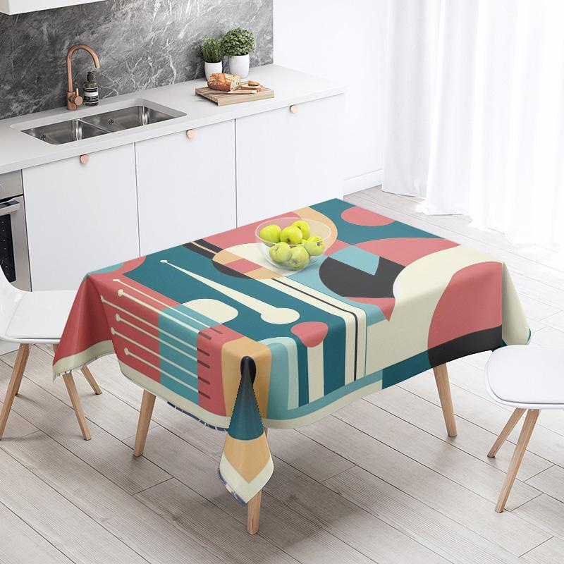 Abstract Geometric Tablecloth 1pc Resistant Party Decoration Restaurant Cafe Dining Table Tablecloths 140X200cm