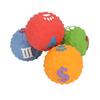 Latex Dog Ball Toy Squeaky Interactive Soft Puppy Chewing Fetching Toy with Fun Pattern for Small Medium Pet 4pcs